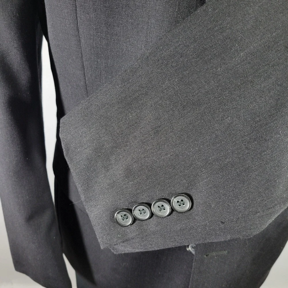 Pronto Uomo Platinum Men's Sport Coat Blazer Two‎ Button Charcoal Gray 44R Wool